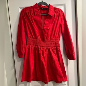 Zara Red Collar Dress - M